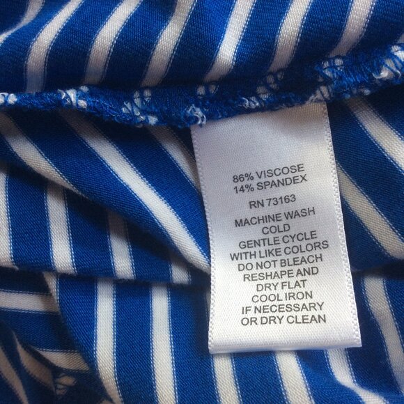 Cupio Blush Blue & White Stripe Sleeveless Nautical Beachy Sundress Size Medium - Picture 4 of 5